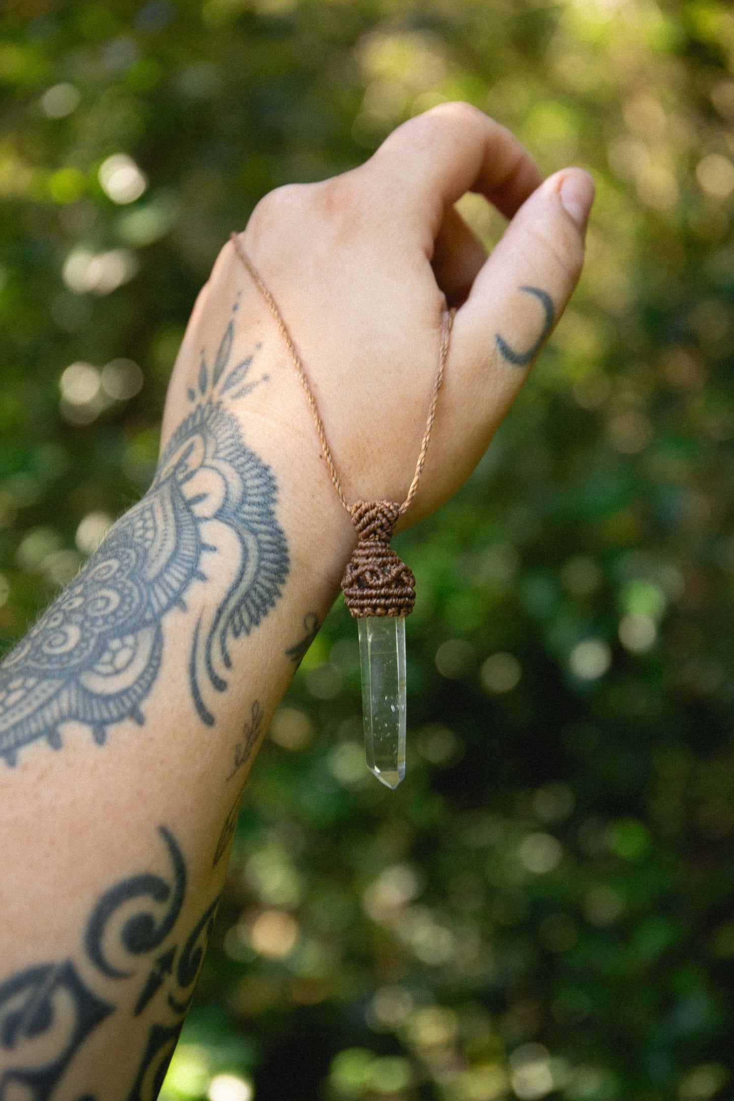 Blue smoke lemurian necklace