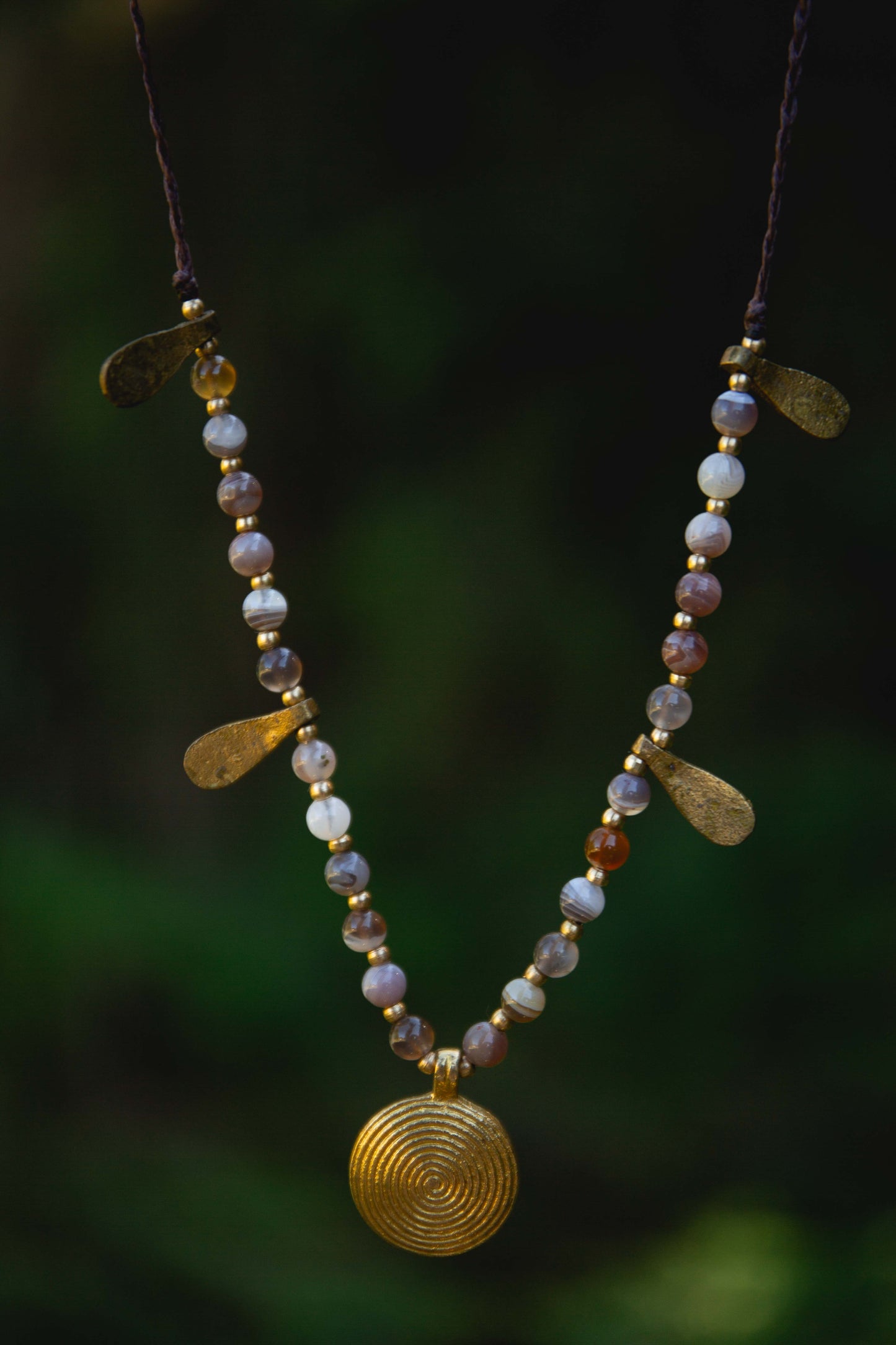 Botswana agate beaded talisman