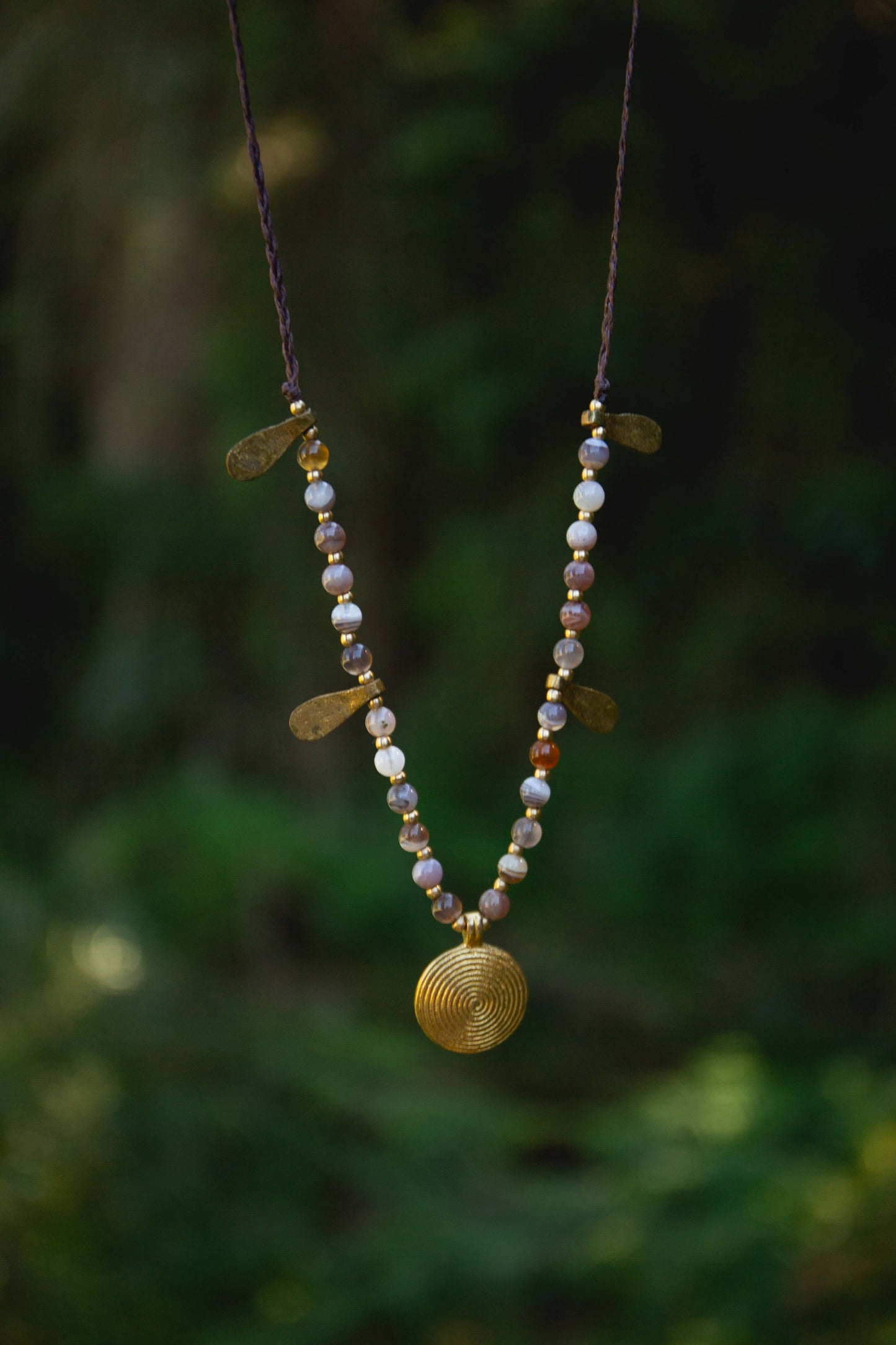 Botswana agate beaded talisman