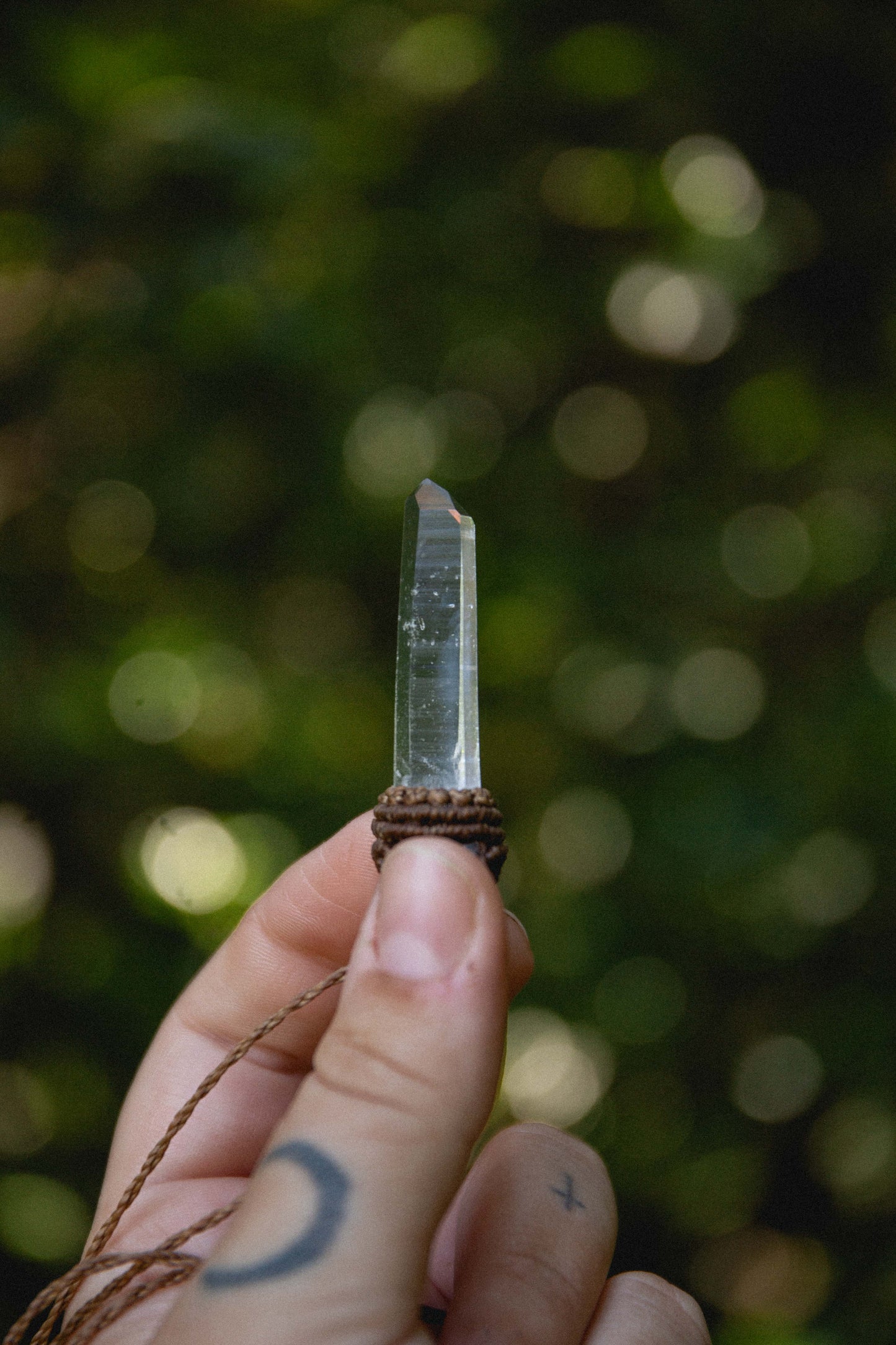 Blue smoke lemurian necklace