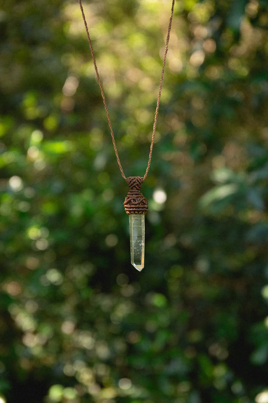 Blue smoke lemurian necklace