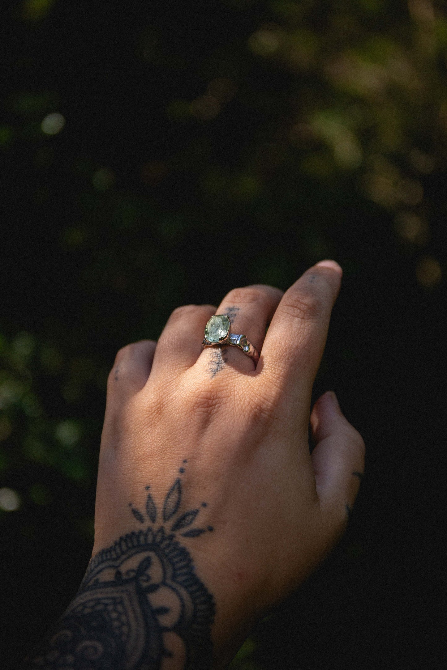 Mystic Lunar Prasiolite Ring size 10