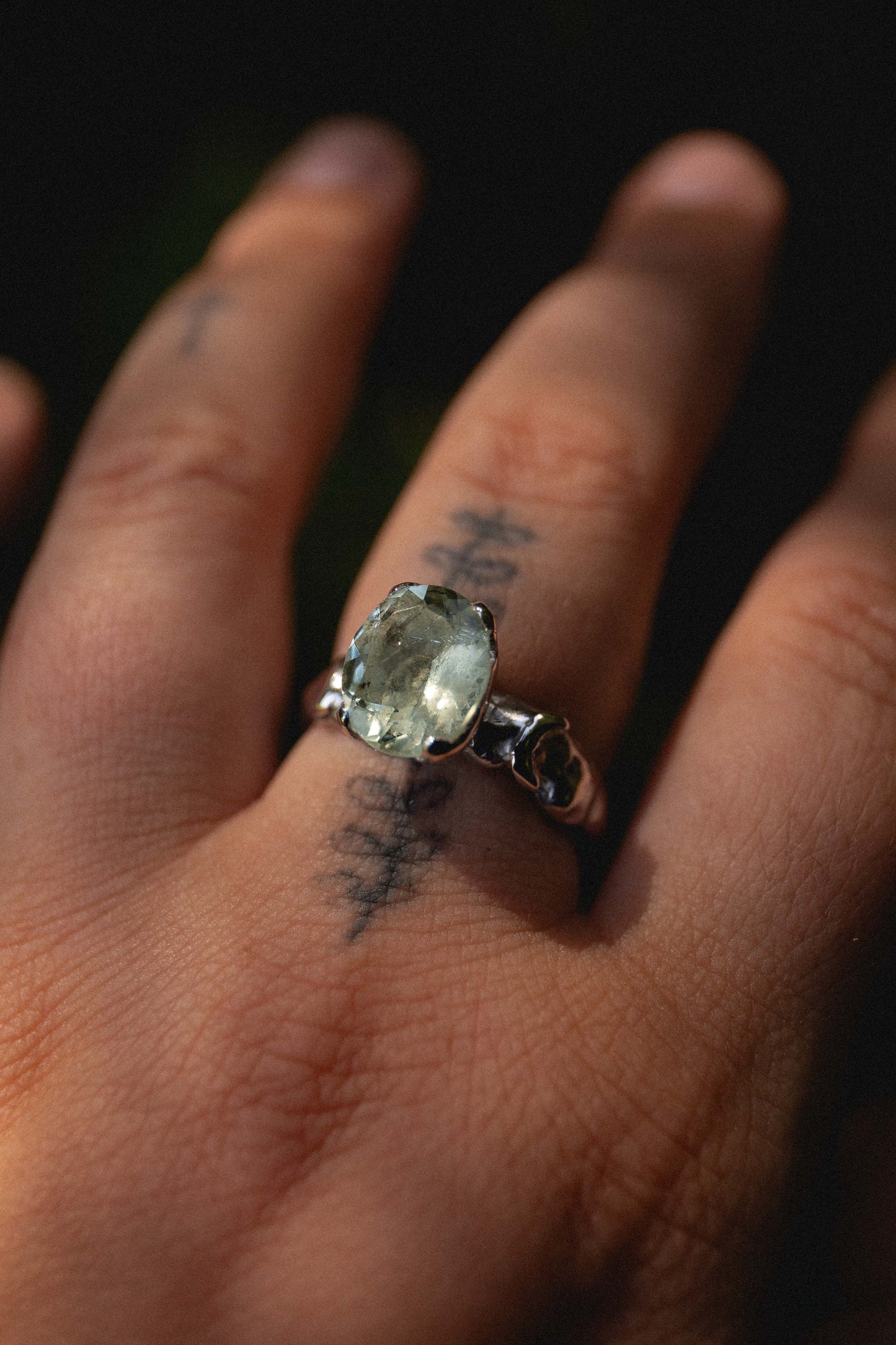 Mystic Lunar Prasiolite Ring size 10