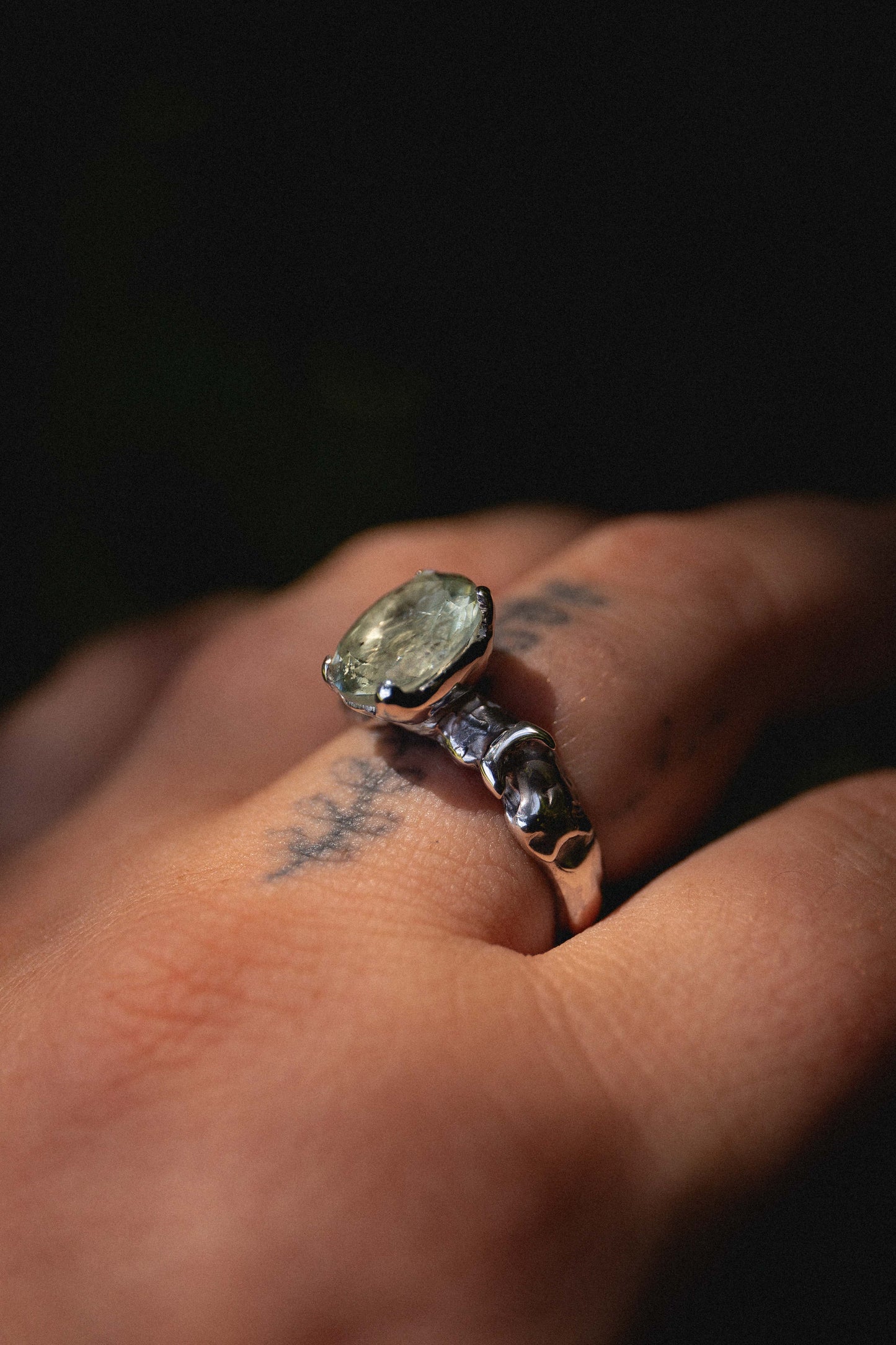 Mystic Lunar Prasiolite Ring size 10