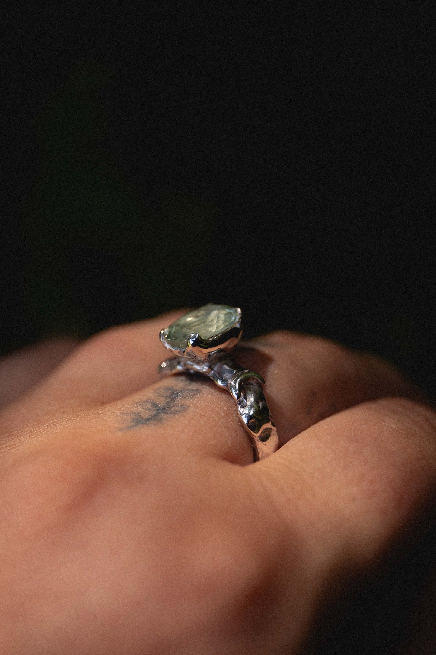 Mystic Lunar Prasiolite Ring size 10