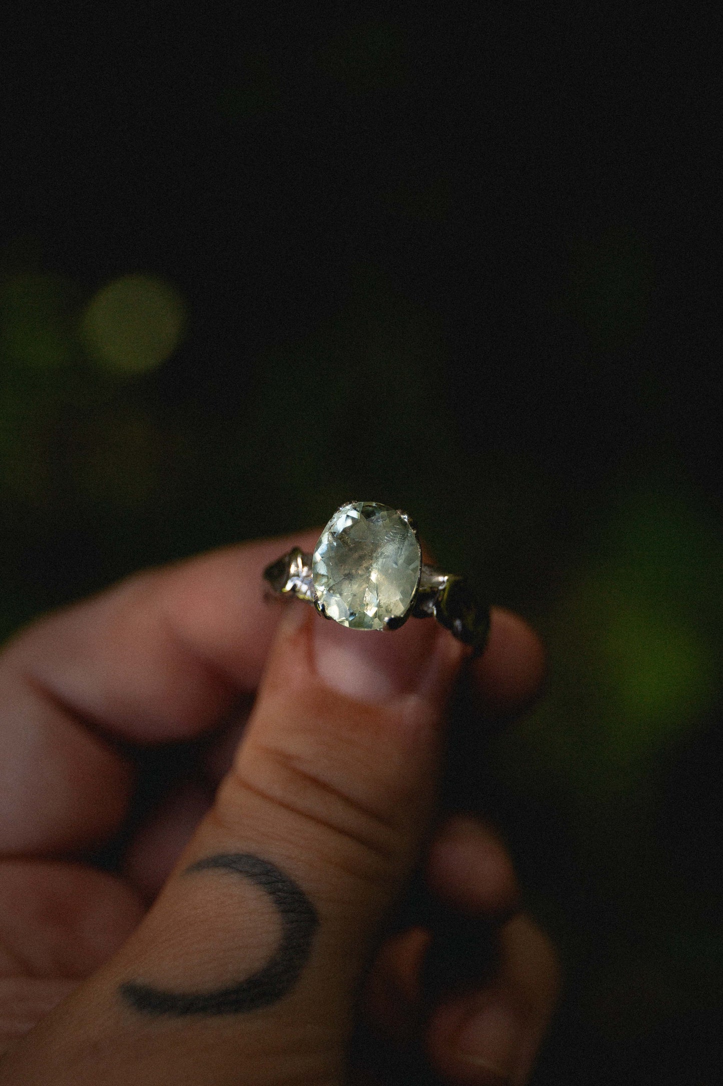 Mystic Lunar Prasiolite Ring size 10