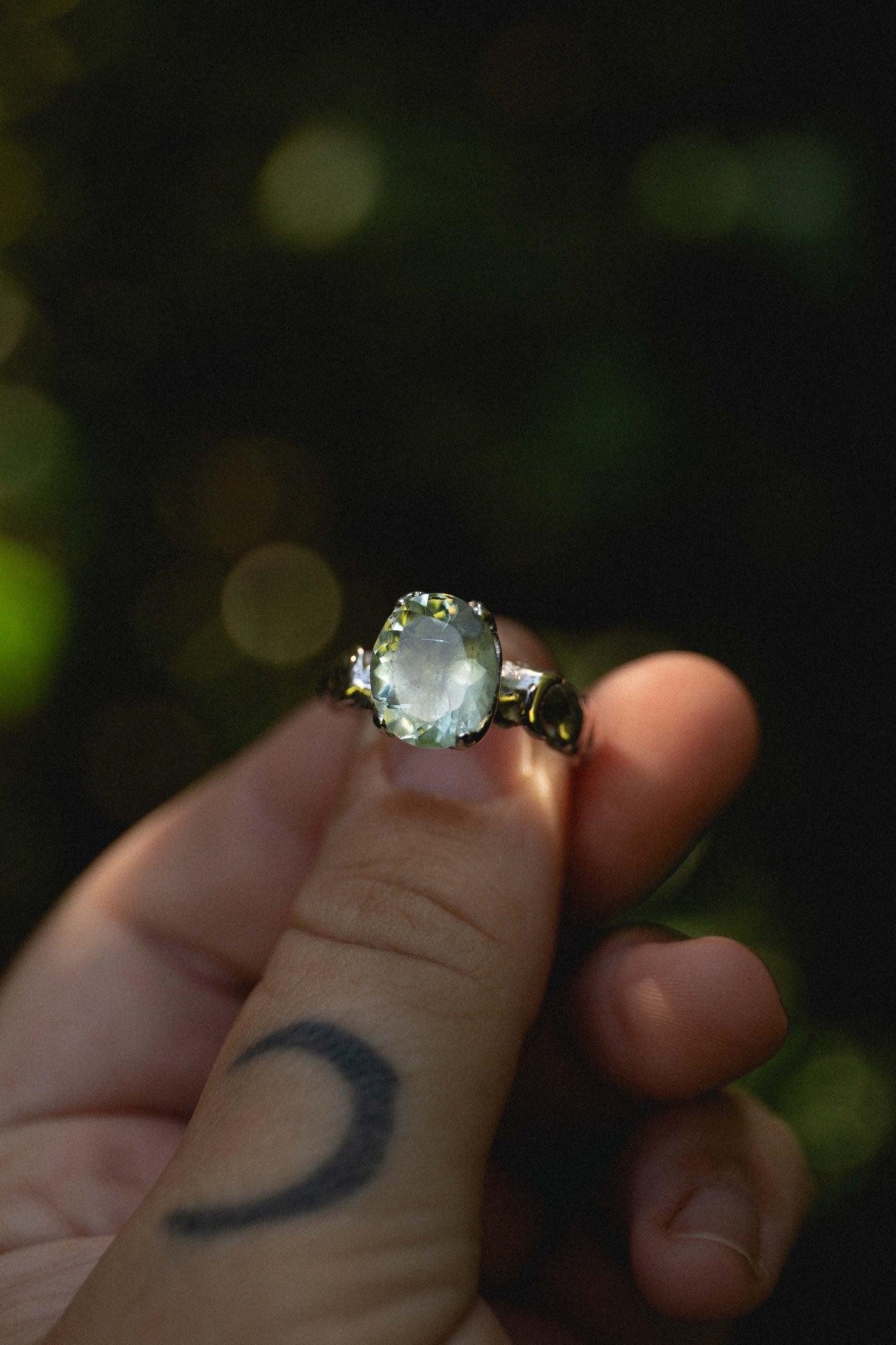 Mystic Lunar Prasiolite Ring size 10