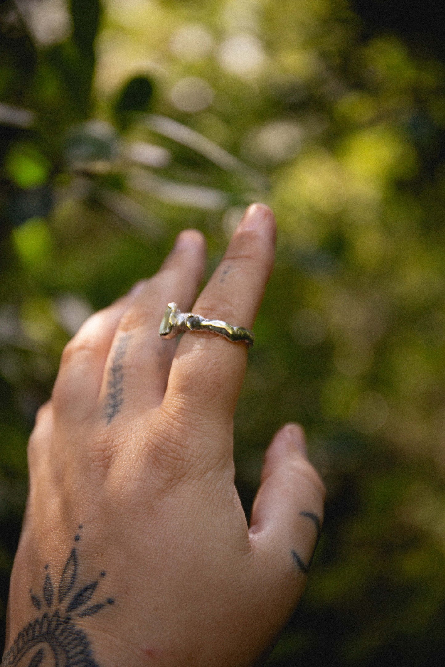 Mystic Lunar Prasiolite Ring size 10