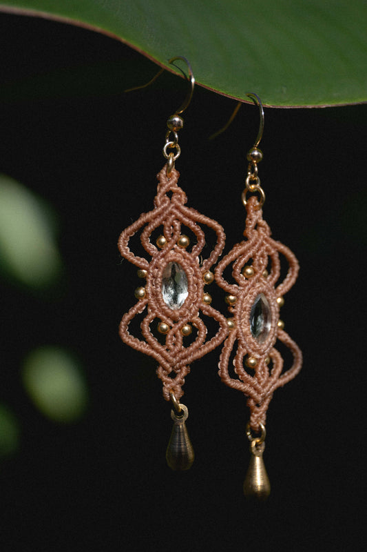 Faceted prasiolite earrings