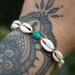 Cowrie and chrysocolla bracelet