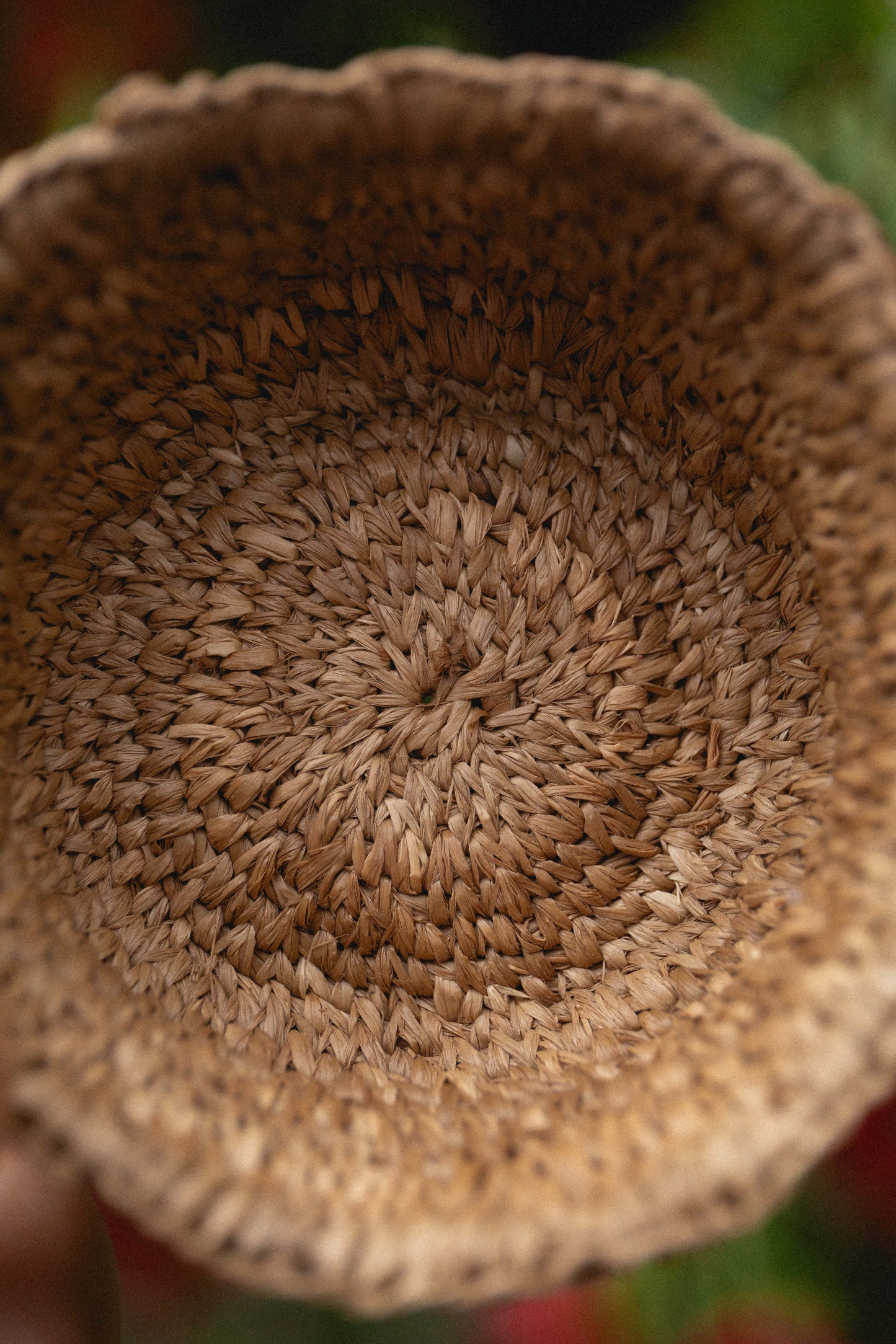 hand woven trinket bowl with ruffled edge